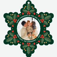 Holly Floral Snowflake Front