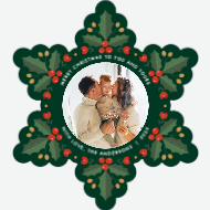 Holly Floral Snowflake Front