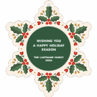 Holly Floral Snowflake Back