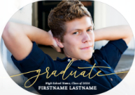 Scripted Graduate (Shaped Cut) Front