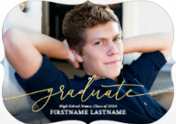 Scripted Graduate (Shaped Cut) Front