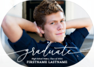 Scripted Graduate (Shaped Cut) Front