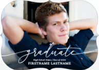 Scripted Graduate (Shaped Cut) Front
