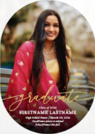 Scripted Graduate (Shaped Cut) Front