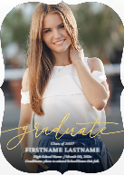 Scripted Graduate (Shaped Cut) Front