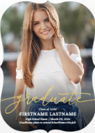 Scripted Graduate (Shaped Cut) Front