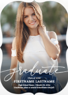 Scripted Graduate (Shaped Cut) Front