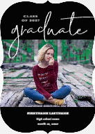 Script Graduate (Shaped Cut) Front