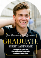 Notched Graduate, Gold (Shaped Cut) Front