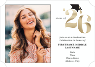 Scholarly Year, Invitation (Shaped Cut) Front