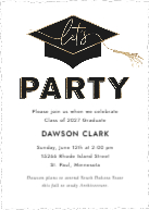 Lets Party Grad Hat (Shaped Cut) Front