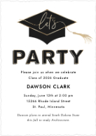 Lets Party Grad Hat (Shaped Cut) Front