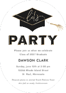 Lets Party Grad Hat (Shaped Cut) Front