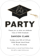 Lets Party Grad Hat (Shaped Cut) Front