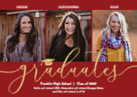 Graduate Script with Cap (Triplets) Front