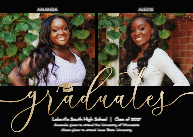 Graduate Script with Cap (Twins) Front