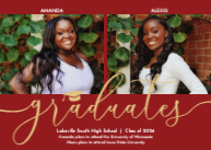 Graduate Script with Cap (Twins) Front