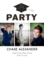 (18 x 24) Lets Party Grad Hat