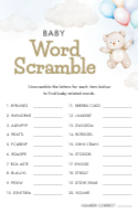 Baby Word Scramble