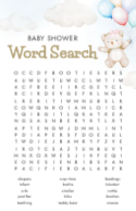 Baby Shower Word Search