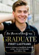 Notched Graduate, Gold (Invitation) Front