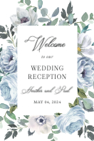 (24 x 36) Dusty Blue Floral