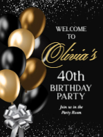 (30 x 40) Black and Gold Balloons