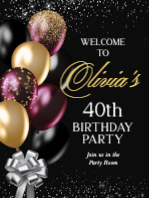 (30 x 40) Black and Gold Balloons