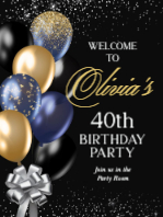 (30 x 40) Black and Gold Balloons