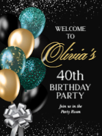 (30 x 40) Black and Gold Balloons