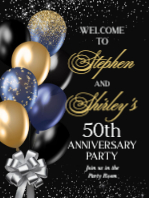 (30 x 40) Black and Gold Balloons