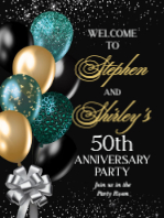 (30 x 40) Black and Gold Balloons