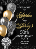 (30 x 40) Black and Gold Balloons