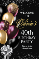 (24 x 36) Black and Gold Balloons