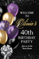 (24 x 36) Black and Gold Balloons