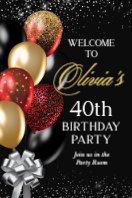 (24 x 36) Black and Gold Balloons