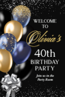 (24 x 36) Black and Gold Balloons