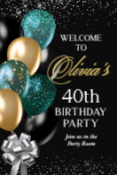 (24 x 36) Black and Gold Balloons