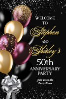 (24 x 36) Black and Gold Balloons