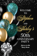 (24 x 36) Black and Gold Balloons