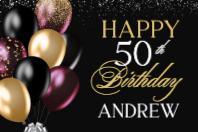 Black and Gold Balloons (36 x 24)