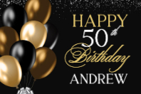 Black and Gold Balloons (36 x 24)