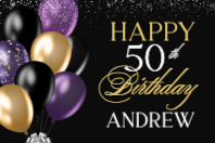 Black and Gold Balloons (36 x 24)