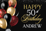 Black and Gold Balloons (36 x 24)