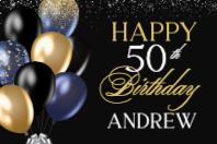 Black and Gold Balloons (36 x 24)