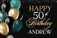 Black and Gold Balloons (36 x 24)