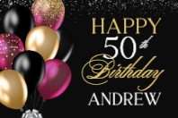 Black and Gold Balloons (36 x 24)