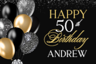 Black and Gold Balloons (36 x 24)