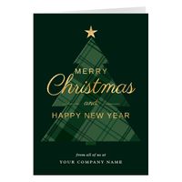 Gold and Plaid Tree (5x7)