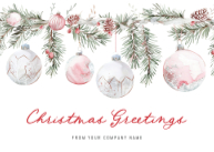 Preppy Pink Ornaments Front